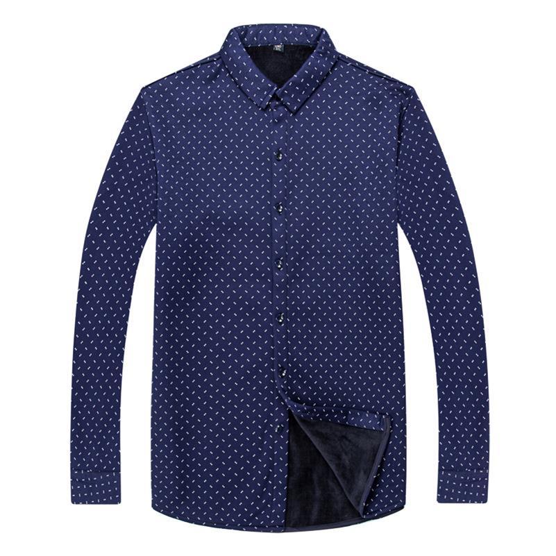 Plus size 6xl 7xl 8xl overhemd heren winterkleding casual dik warm overhemd heren kasjmier lange mouwen fleece thermoshirts: 1 / Xxxl