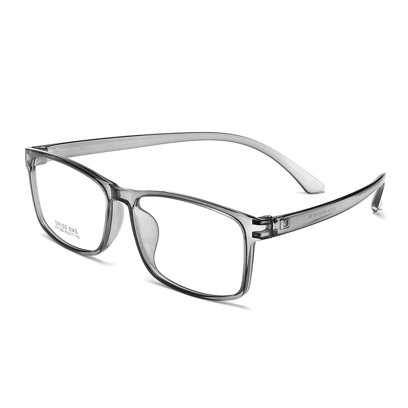 Gafas con de cara ancha TR90 para hombre, lentes ópticas de estilo cuadrado para miopía e hipermetropía, 60mm: Negro