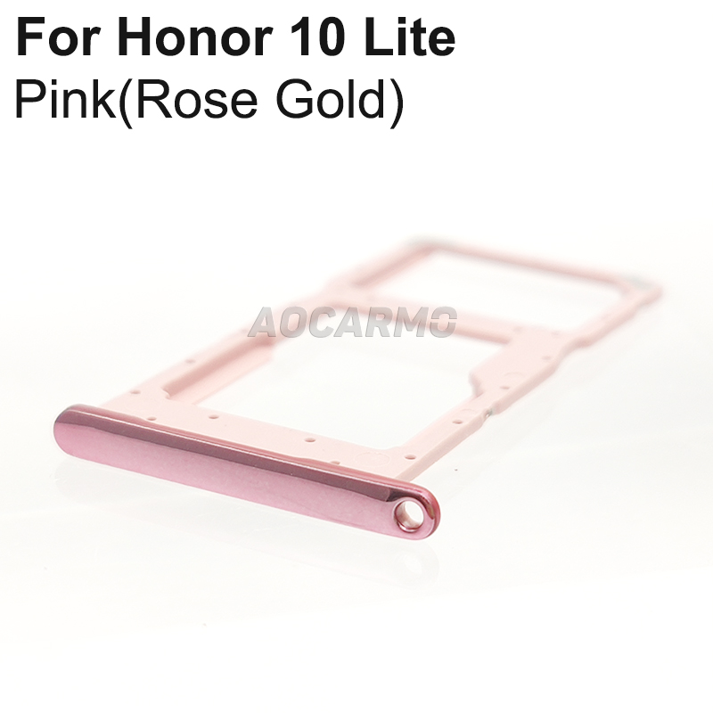 Aocarmo Sd Microsd Houder Nano Sim Card Tray Slot Voor Huawei P Smart ) / Honor 10 Lite POT-LX3 POT-LX1 POT-LX2J: Rose Gold