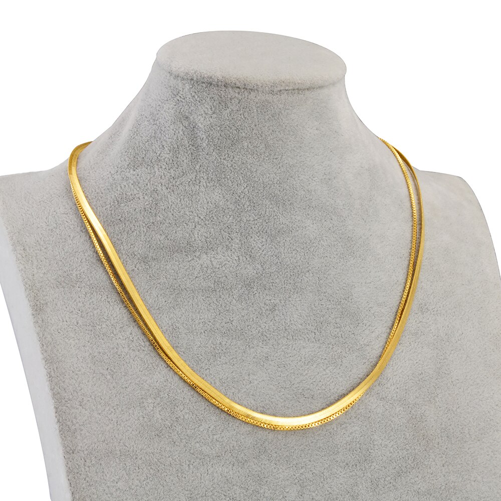 Anniyo cuore doppia catena collane donna serpente catena gioielli africani arabi mediorientali ornamenti Dubai regalo di nozze #200125