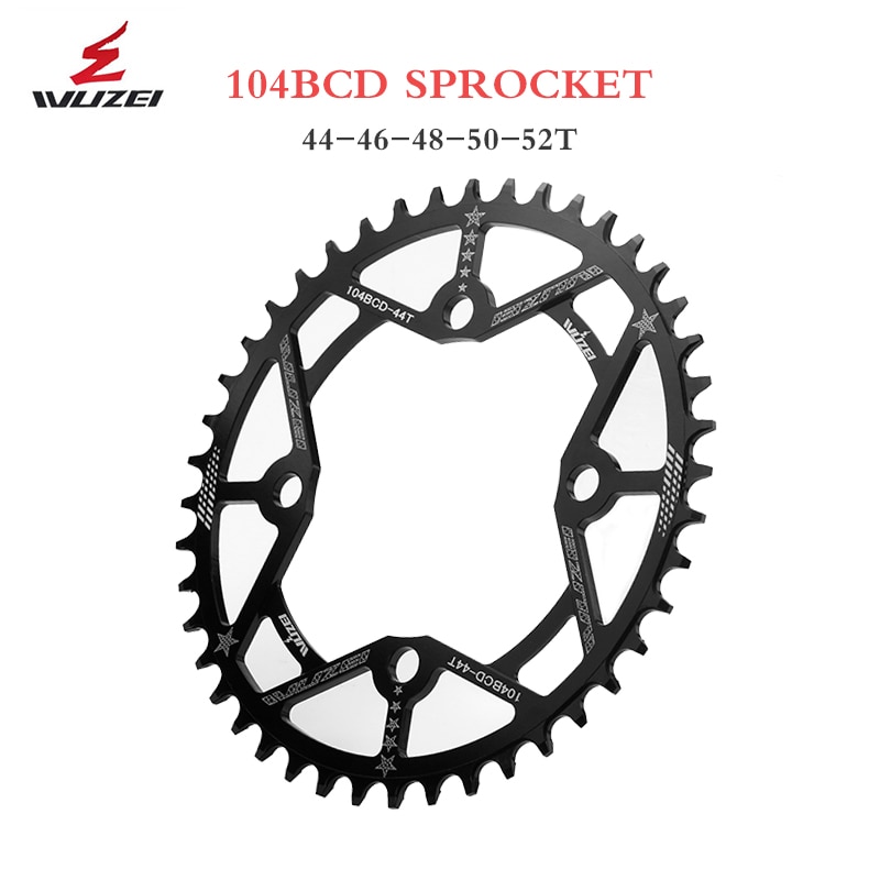 Wuzei Bcd Crown 104 łańcuch owalny bezpośredni montaż pojedyncza korona świeca Pe Monoplate Mtb korba 32 34 36 38 40 42 zęby łańcuch pierścień