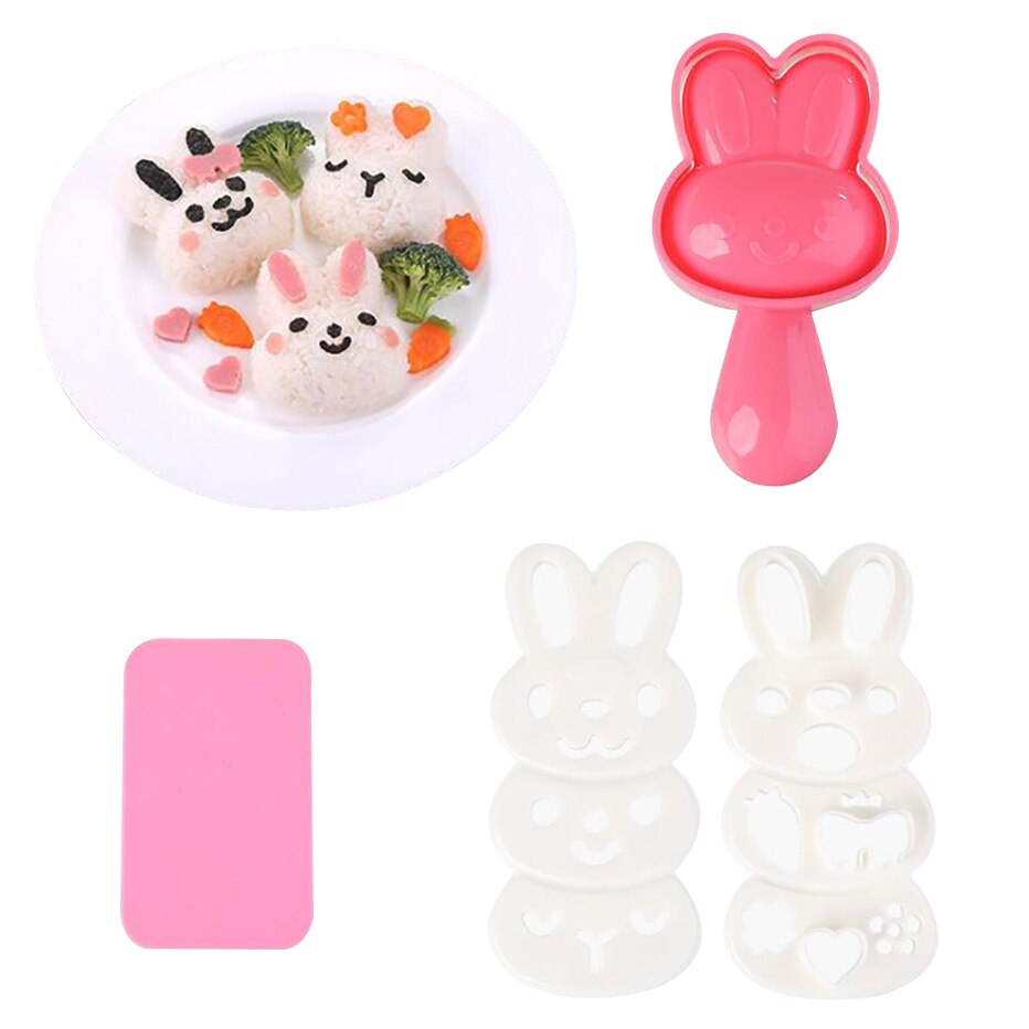Moules de gaufrage de riz pour Sushi Nori, pour chien, ours, lapin, Panda, Bento, accessoires pour sandwichs, Onigiri: Rabbit