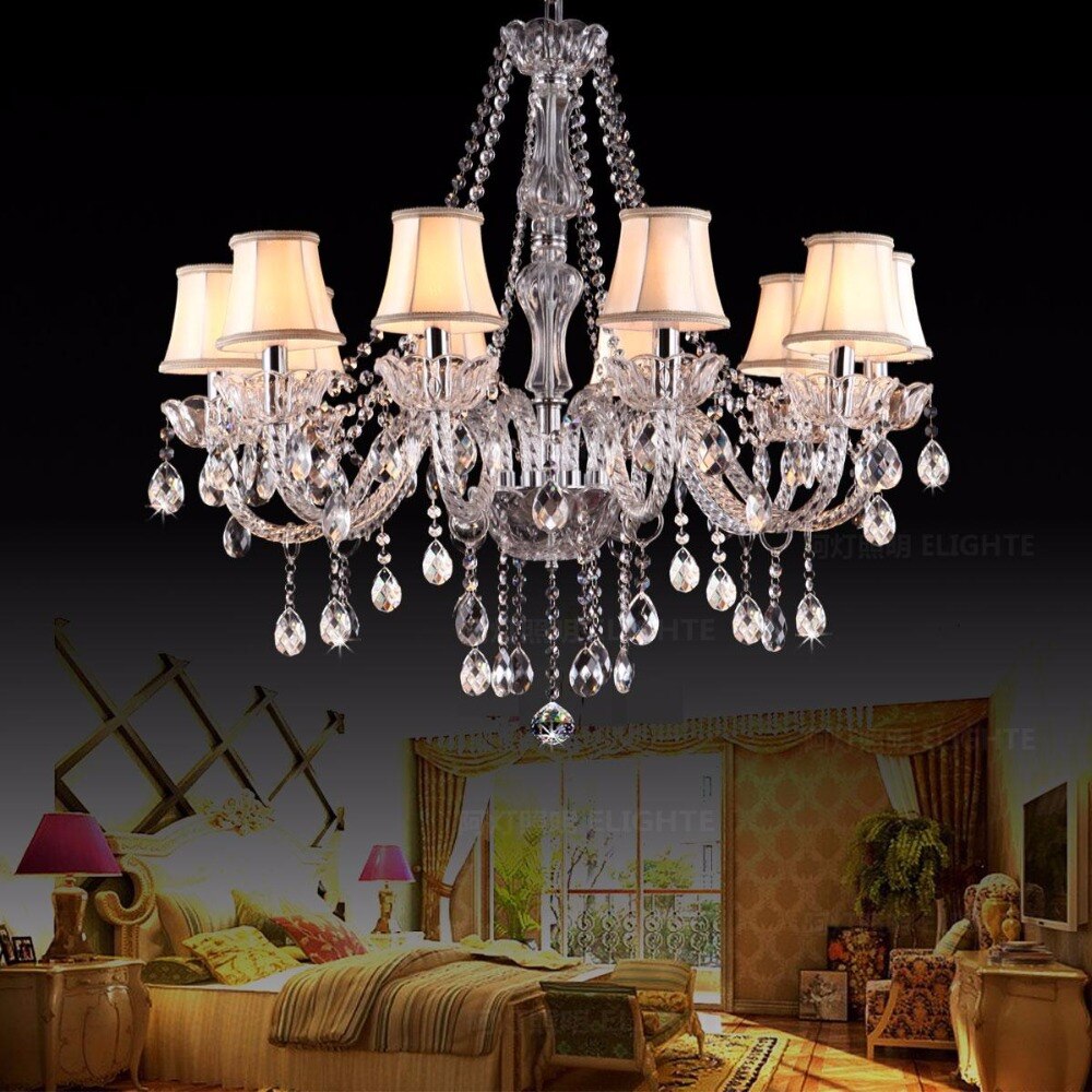 Art déco Lint abat-jour Style nordique lampe couverture pour E14 cristal lustre bougie lampe abat-jour pour chambre salon