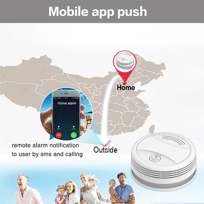 Tuya-alarma de humo con WiFi, protección contra incendios, Sensor Detector de humo independiente, sistema de seguridad para el hogar, bomberos,