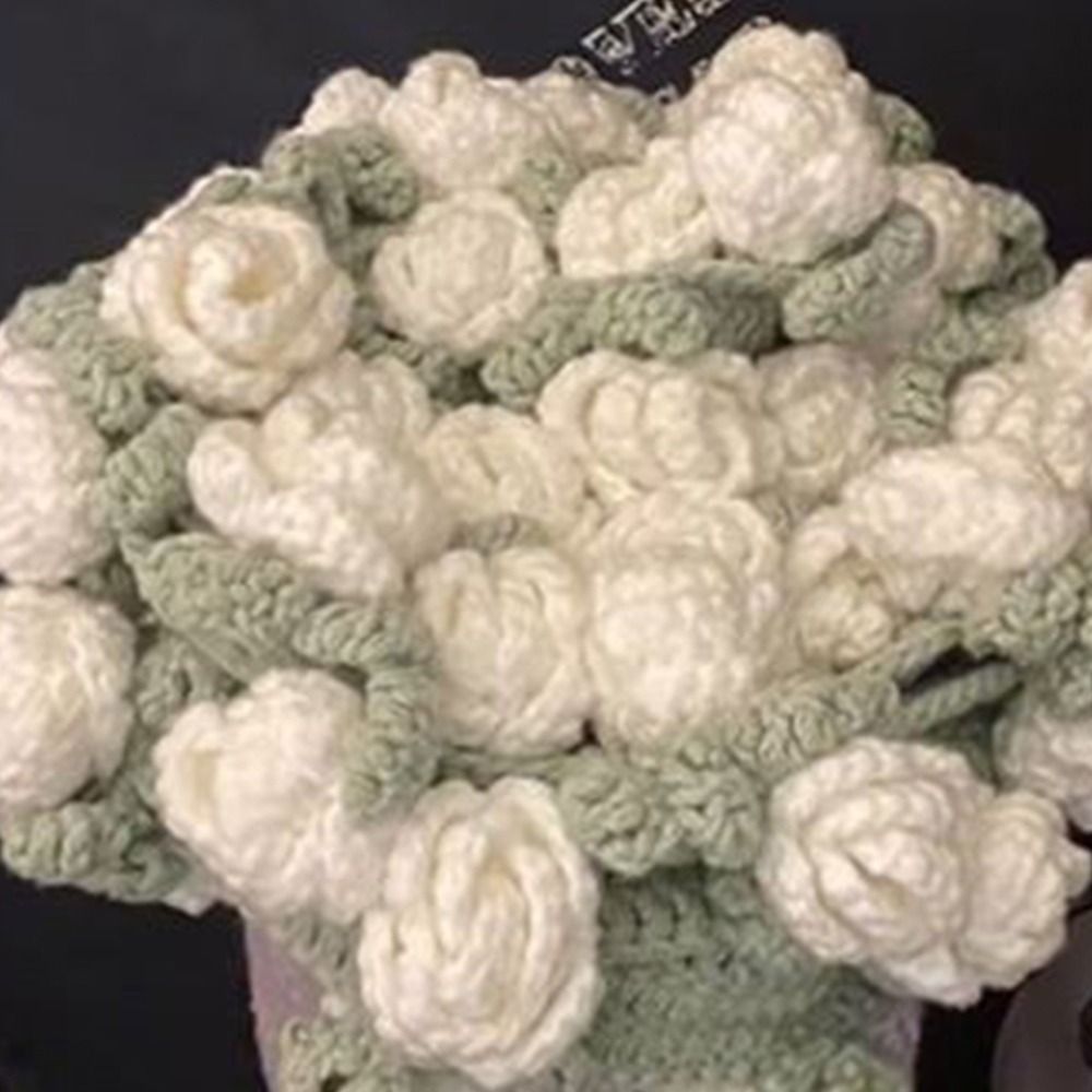 Woven Crocheted Rose Daisy Bouquet Blanket Unfinished Flower Bouquet Blanket DIY Craft Handmade