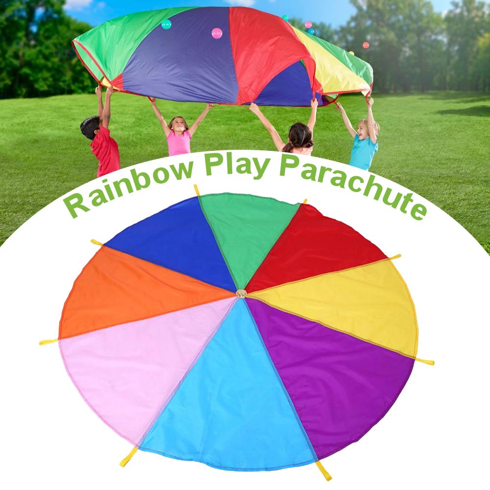 Kinderen Spelen Parachute Luifel Met 16 Handgrepen 200Cm Indoor Outdoor Games En Oefening Speelgoed, Bevorderen Team Game, fitness Voor 4 Personen: Default Title