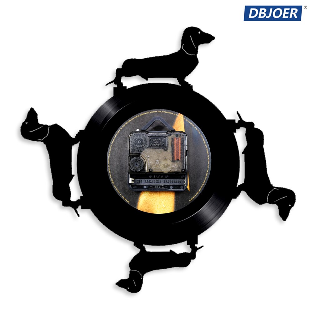 Dachshund LED Vinyl Record Wall Clock Lovely Dog Puppy Wall Art Night Light Lamp Wall Clock Modern Home Decor Unique