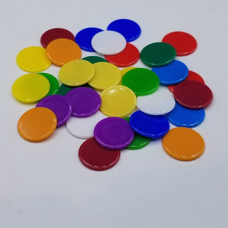 100 Stks/set 4 Kleuren 19Mm Accessoires Plastic Poker Chips Casino Bingo Markers Token Fun Familie Club Game speelgoed