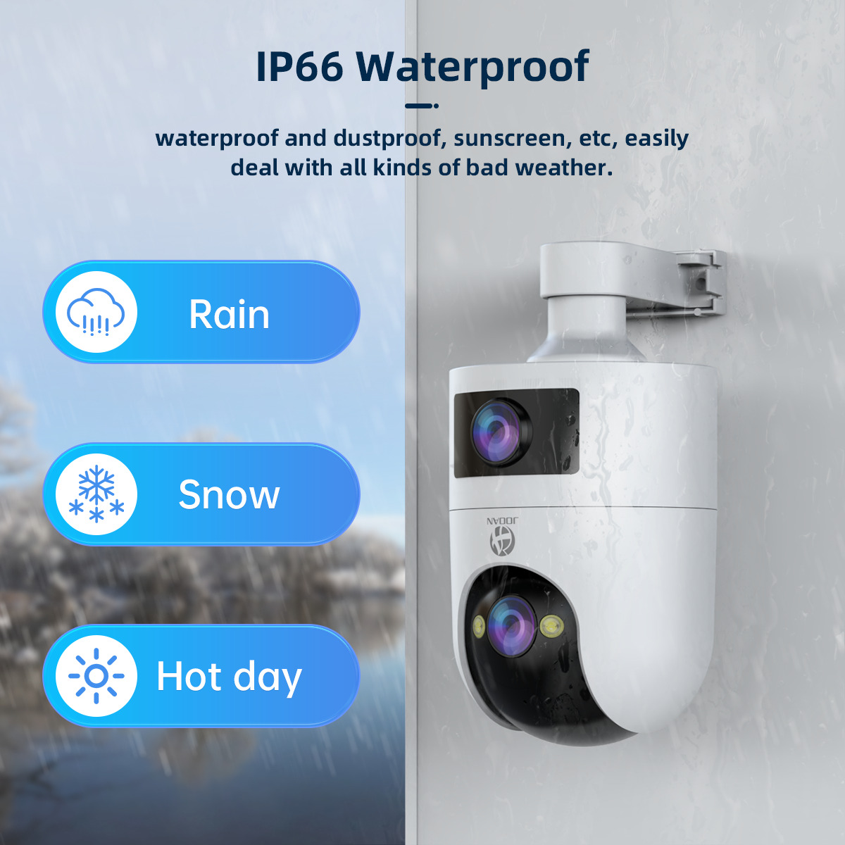 Jooan WiFi Surveillance Camera Dual Lens 4K 8MP HD Outdoor IP Camera AI Tracking Security Protection Wireless Smart Baby Monitor