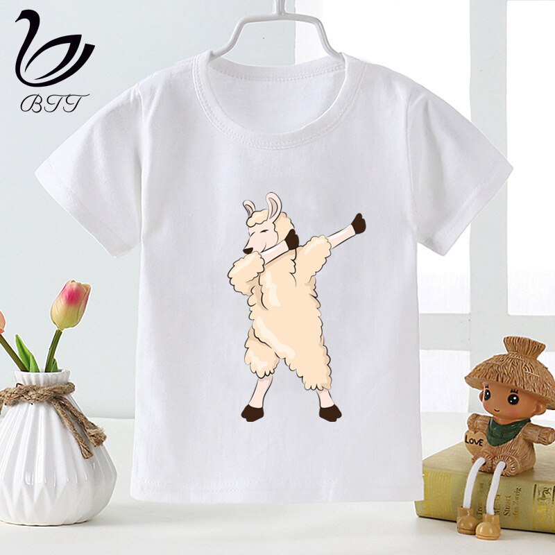 Tamponando pecore Stampa Ragazzi Della MAGLIETTA Del Fumetto Divertente TShirt Per I Bambini di Estate Dei Capretti Dei Vestiti T-Shirt del fumetto Magliette E Camicette Tee