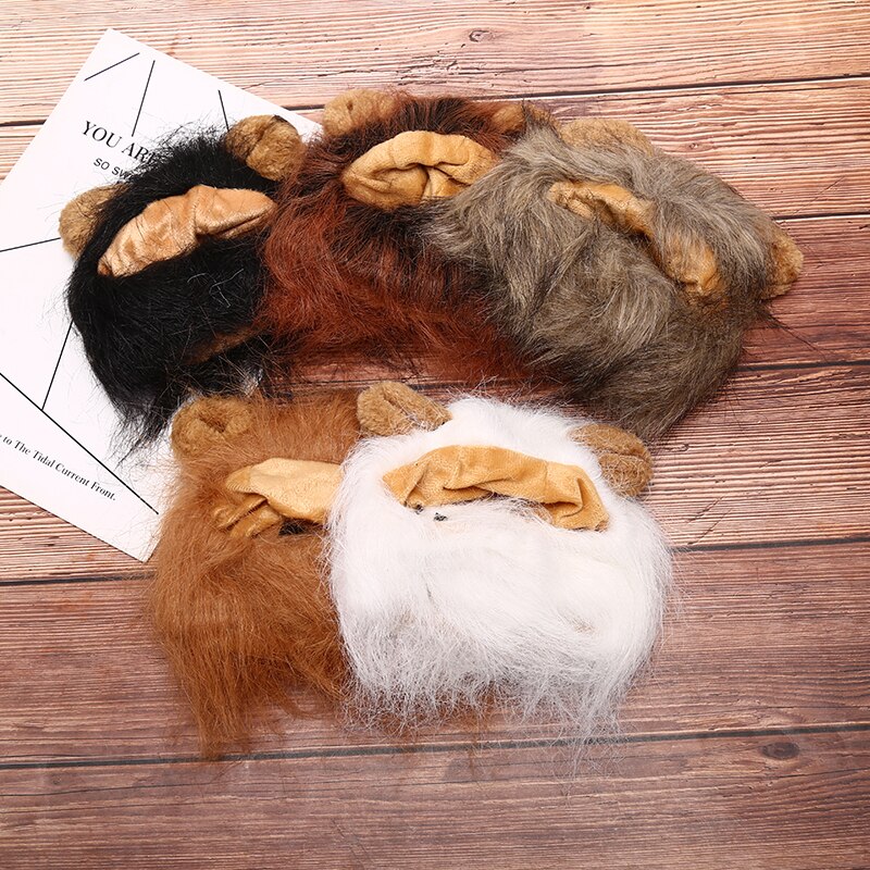 Disfraz de mascota Cosplay de León, peluca de CRIN, gorro, sombrero para gato, Halloween, ropa de Navidad, vestido de fantasía con orejas, Otoño e Invierno