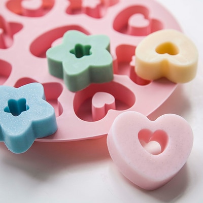 3d blomster hjerte silikone sæbe skimmel diy håndlavet sæbe gelé budding skimmel køkken bagning silikone forme