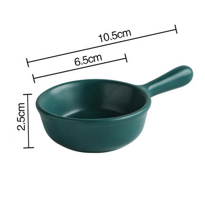 Nordic Ceramic Salad Bowl With Handle Breakfast Cereal Fruit Bowl Solid Color Dessert Soup Noodle Bowl Microwave Oven Special