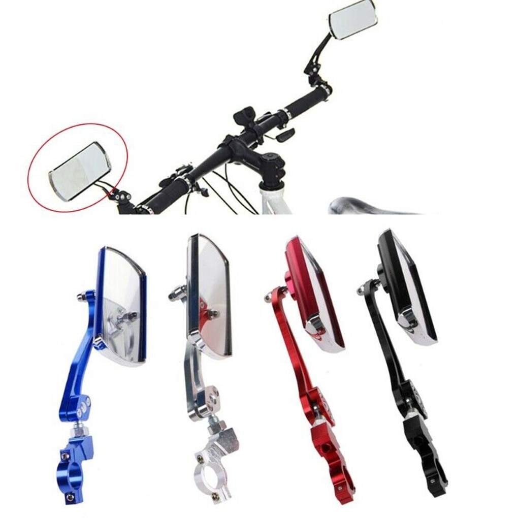 Espejo retrovisor de aleación de aluminio para bicicleta con rotación de 360 grados espejo trasero para bicicleta manillar Flexible accesorio de seguridad espejo