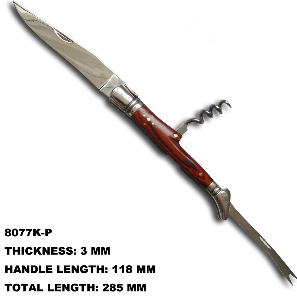 Sacacorchos de vino con abridor de tenedor, cuchillo para vino, mango de madera, Sommelier, cortador de aluminio para botellas de cerveza, utensilio de cocina de acero inoxidable para tarros: Default Title