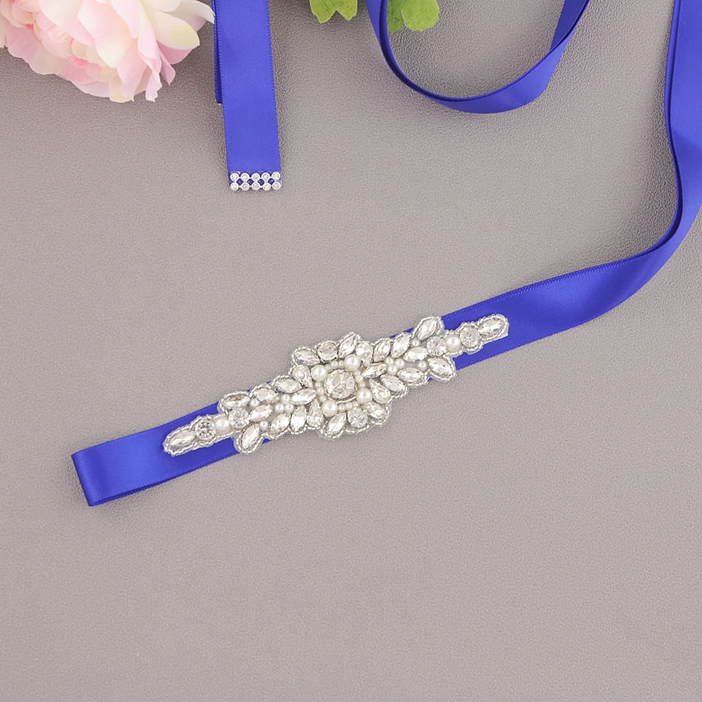 Faixa de casamento rosa verde azul cinza moda cintos de casamento flor cetim vestido de casamento cinto de fita de noiva faixa cinto de festa de honra: royal blue