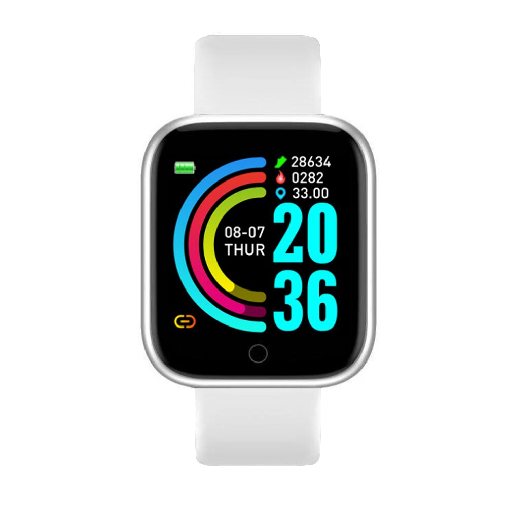 Y68 accorto braccialetto D20 fitness inseguitore Smartband cardiofrequenzimetro pressione sanguigna Bluetooth Smartwatch per IOS androide: bianca