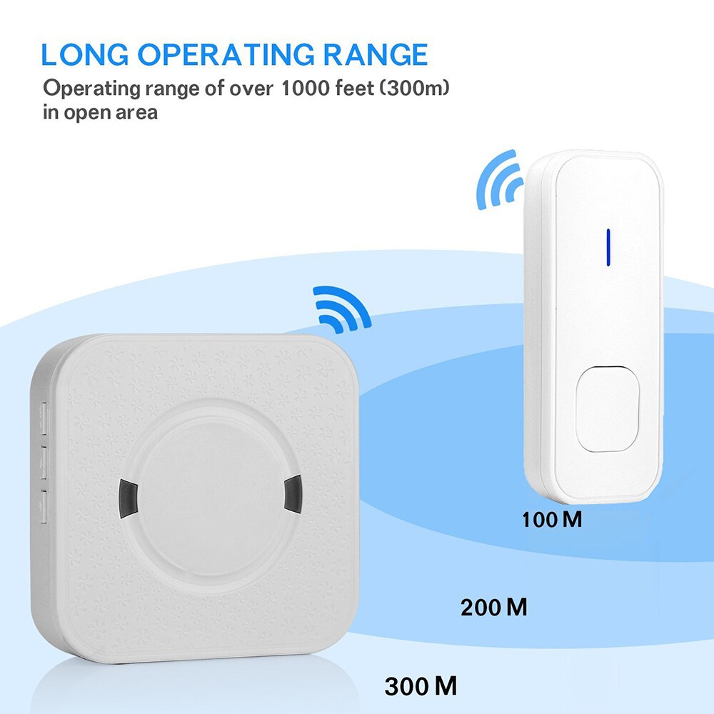 UK Plug Wireless Doorbeel Ring Easy Stall Plug-in Door Chrime Waterproof Door Bell with Lower Power Consumption Home Door Kits