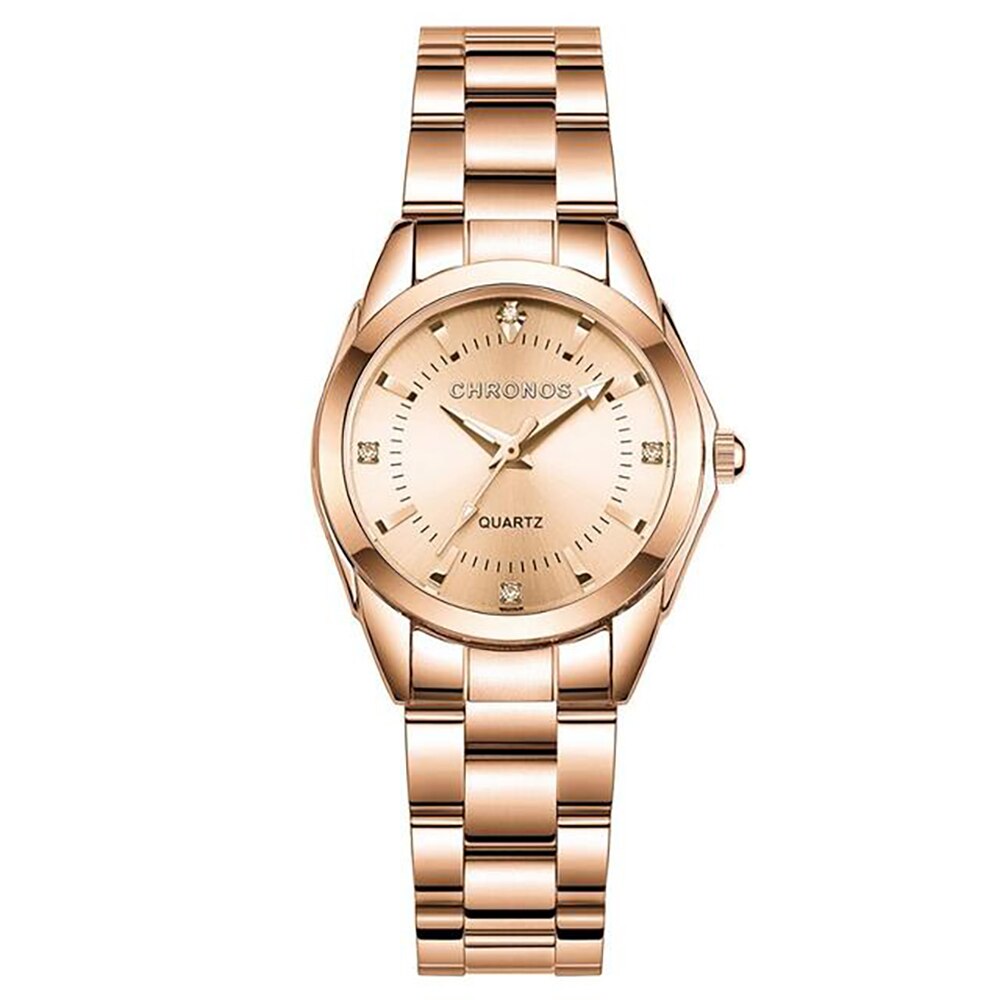 Senhoras vestido relógios pequena face rosa dial à prova dwaterproof água relógio de quartzo analógico feminino com banda de aço inoxidável moda clássico: Rose Gold