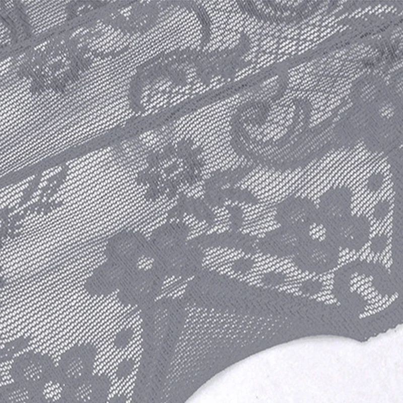 French Style Floral Lace Valance Home Rustic Decorative Short Curtain for Living Room Bedroom Kitchen Window Decor Gauze Curtain