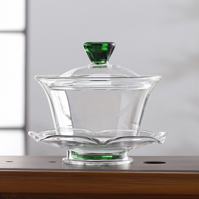 Heat Resistant Glass Tea Tureen Transparent Bowl Cup Dish Set Household Teaware: 1