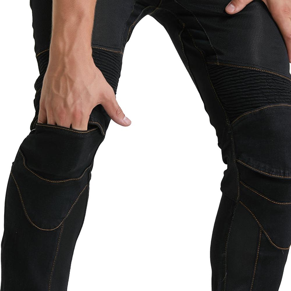 Men Motorcycle Riding Jeans Motocross Racing Pants Moto Vaqueros Pantalon With 4 X Honeycomb CE Armor Knee Hip Protector Pads