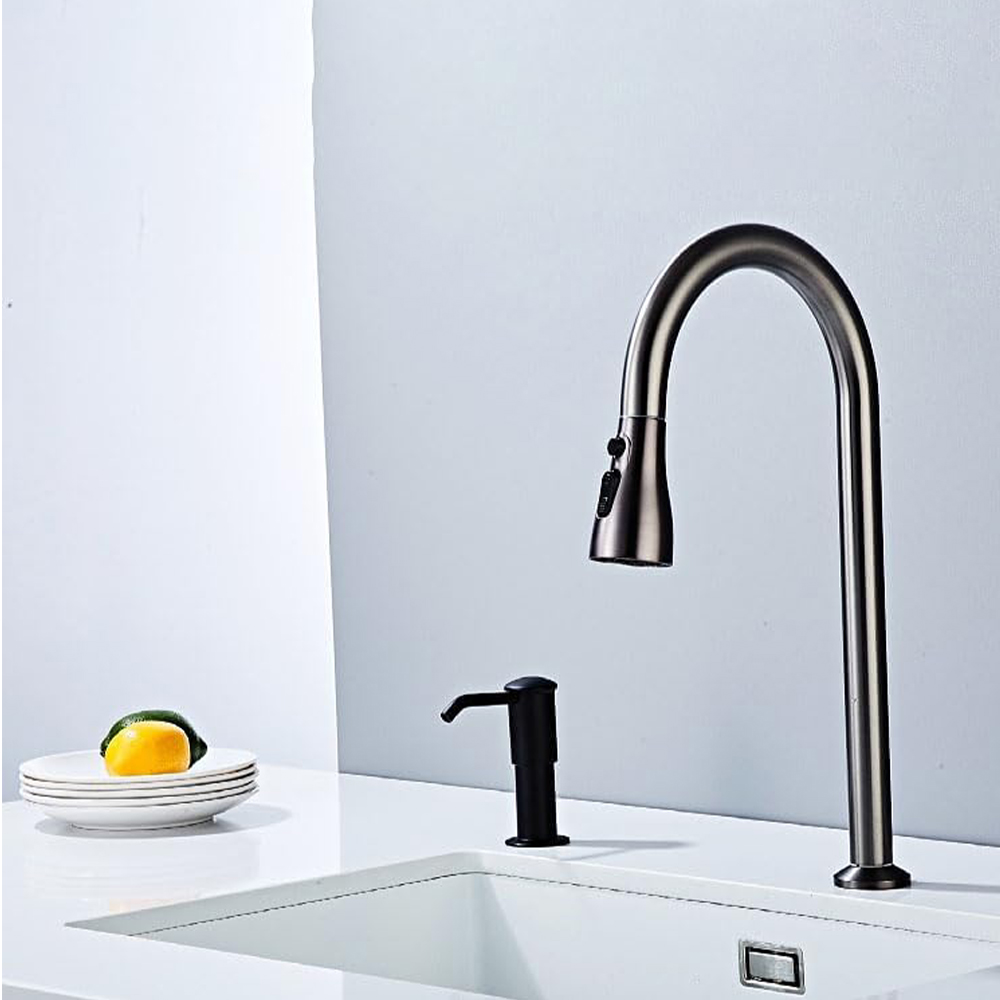 Kitchen Sink Soap Dispenser Stainless Steel HauSun Countertop Pump Head with Extension Tube Kit Extra Long Hose