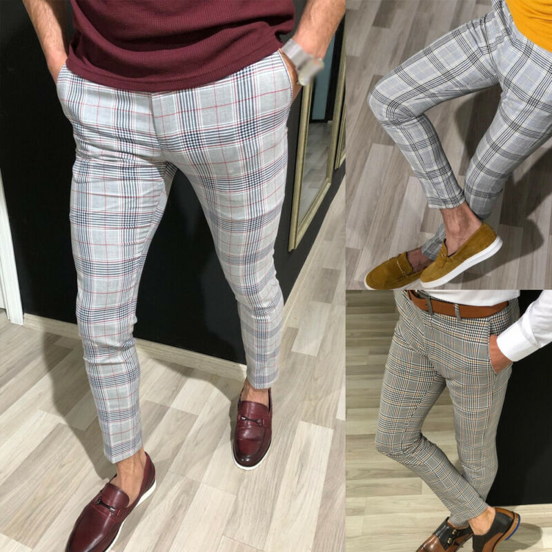 Goocheer 3 Arten Herren Plaid Hosen Männer Straße Hüfte hüpfen Hosen Dünne Chinos Hosen schlank passen lässig Hosen Jogger