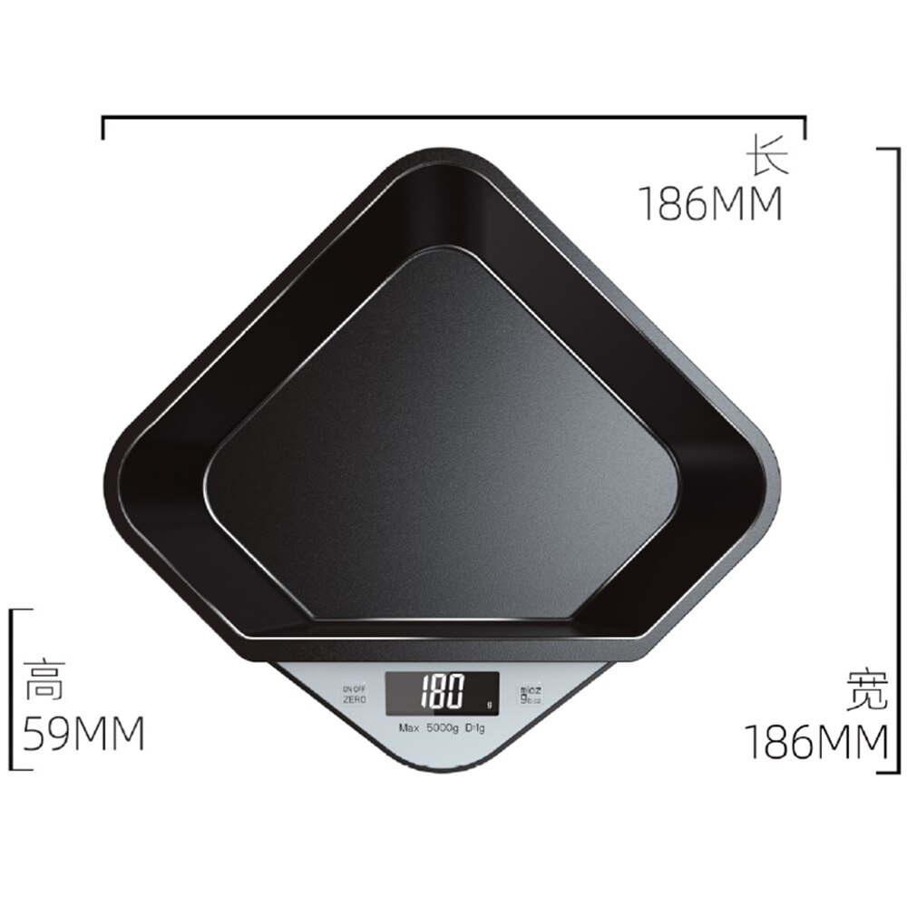 Kitchen Scale Digital Electronic Weighing Scale Coffee Scale Household Baked Food Scale Tray Scale 5KG/1g Cat Dog Pet Scale