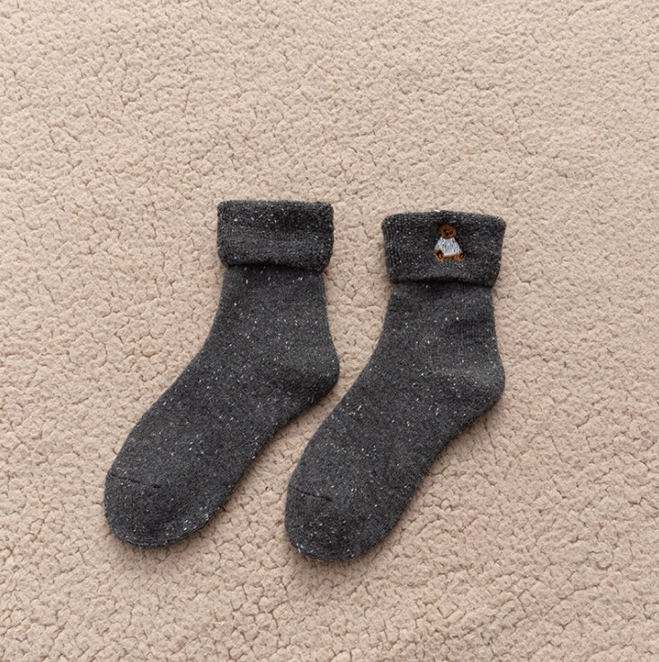 Thicken Winter Warm Wool Socks Women Japanese Style Solid Color Towel Christmas Socks for Ladies 102402: 10