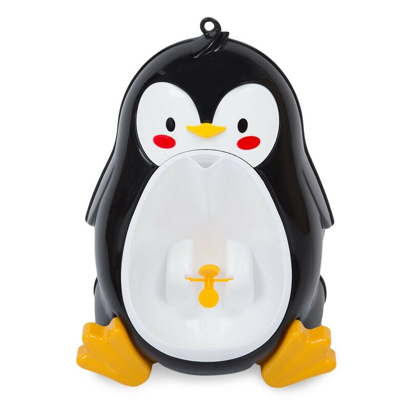 Babyjongen potje zindelijkheidstraining pinguïn kinderen staand verticaal urinoir jongens plassen baby peuter muurbevestigd: Zwart