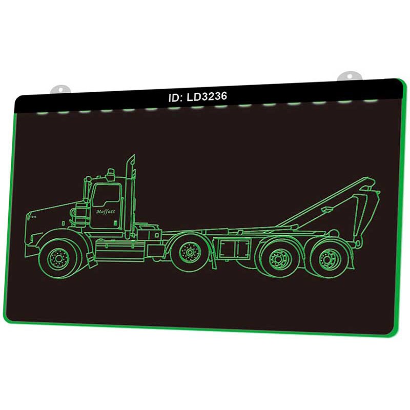 Ld3236 zware vrachtwagens 3d graveerbare led-lichtborden meerdere kleuren gratis verkoop