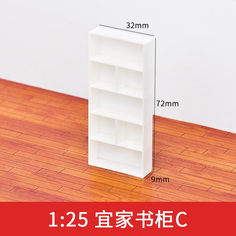 2 Stuks 1/25 1/30 1/50 Schaal Zand Tafel Diy Model Building Materiaal Moderne Boekenkast Kast Model: 3