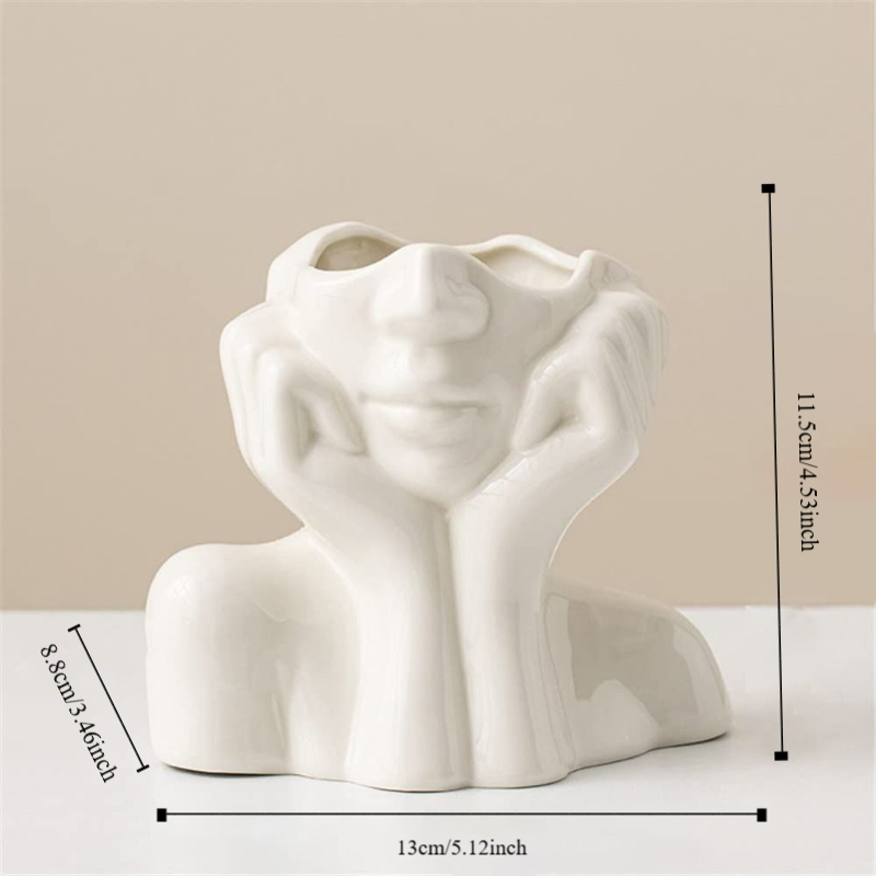 Boho portretvaas minimalisme creatieve bloemschikken gebruiksvoorwerpen half gezicht portret decoratie decoratief