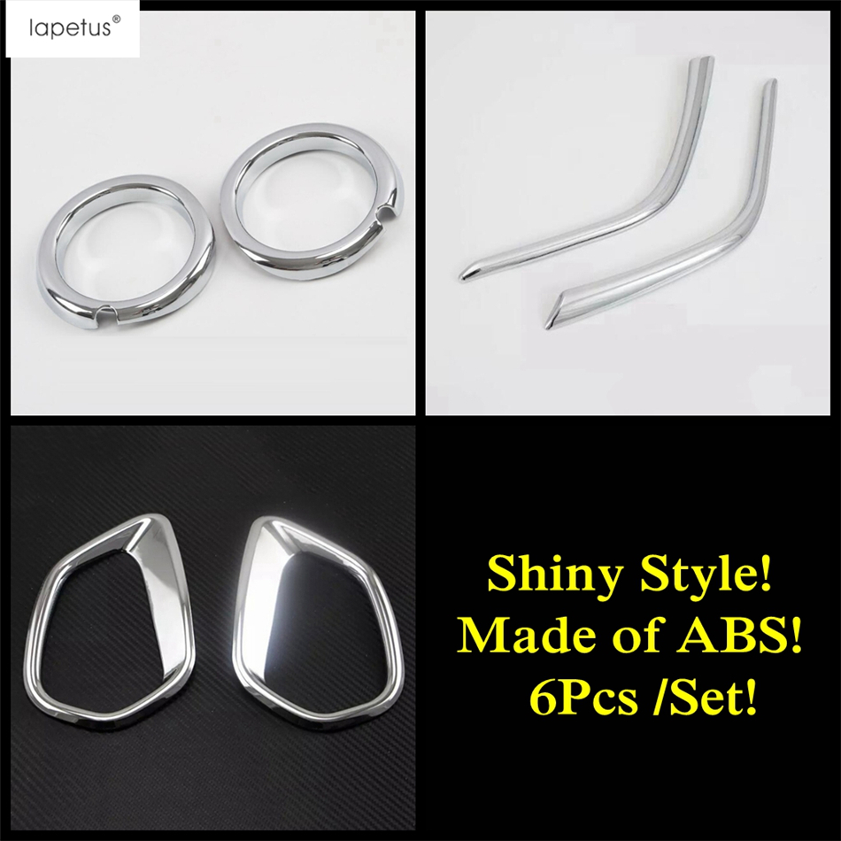 Chrome Accessories For Mitsubishi Outlander Front Rear Fog Lights Ring Head Lamp Eyelid Eyebrow Molding Cover Kit Trim: Model E