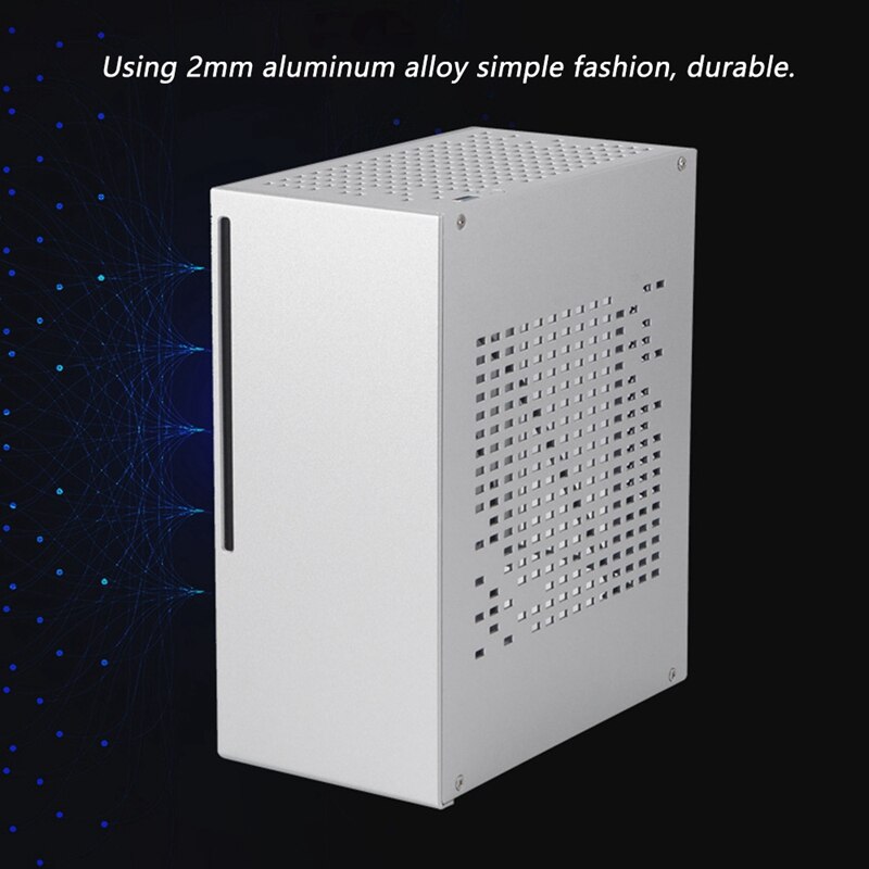 AU42 -A07D Mini ITX fallen Horizontale Computer Chassis HTPC Gastgeber fallen Kleine 1U Netzteil USB 2,0 ITX Gehäbenutzen Schreibtisch fallen