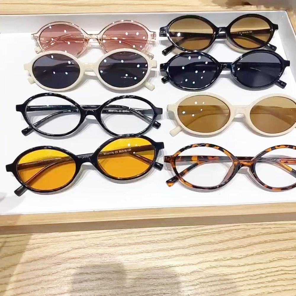 Gafas de sol redondas pequeñas con montura pequeña para hombre y mujer, lentes de viaje con protección UV400, ovaladas de plástico, nuevas