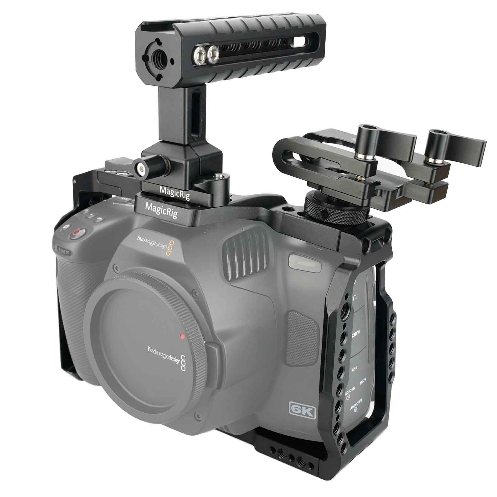 MAGICRIG BMPCC 6K Pro Cage Kit, For Blackmagic Pocket Cinema Camera 6K Pro With NATO Handle &amp; NATO Rail &amp; T5 SSD Mount