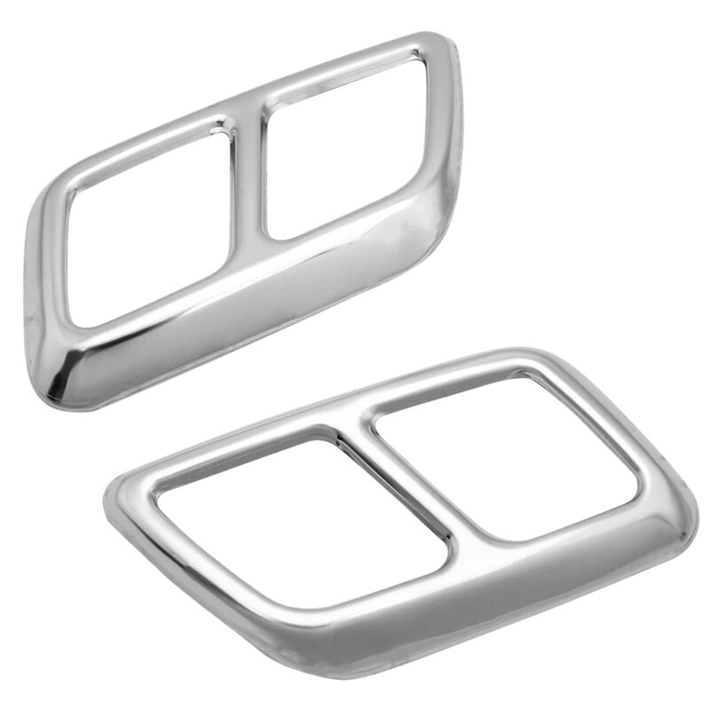 Rvs Achter Uitlaat End Tip Pijp Outlet Cover Frame Decor 2 Stuks Voor Cadillac