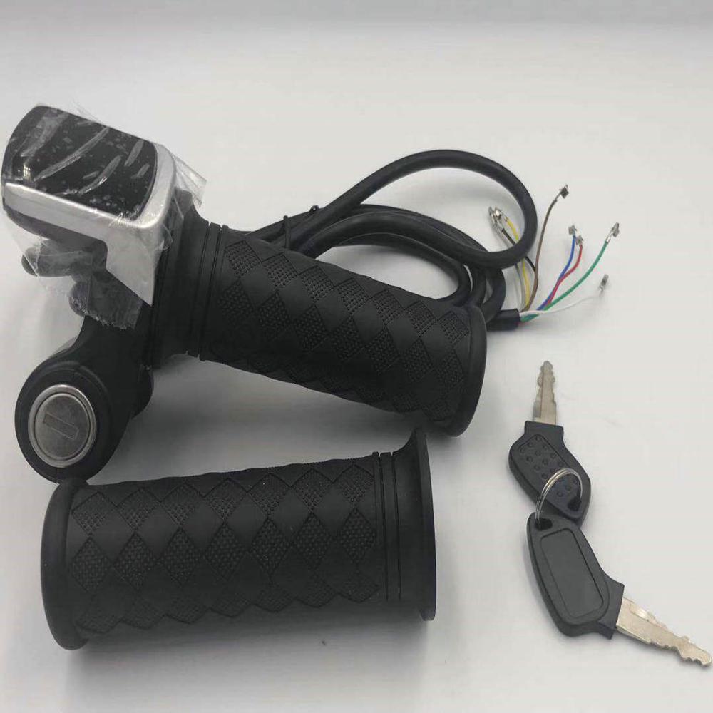 speedometer 24v36v48v/power speed/battery level/light indicator+lock+twist throttle/electric bike scooter part tricycle MTB grip