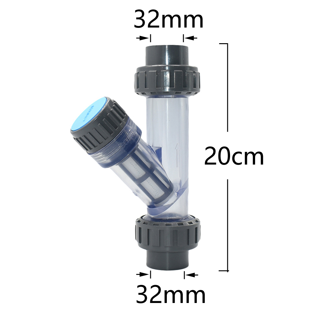 20/25/32/40/50/63mm Farm Garden Water Filter Screen Irrigation Filter Transparent Plastic Tube Quick Coupler: Silver