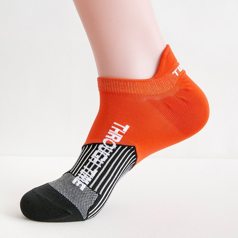 Løbende sportssokker sommer mænd og kvinder overfladisk mund tynd åndbar deodorant fitness korte rør ankel sokker: Orange