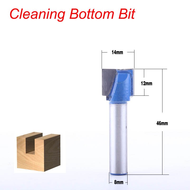 1pcs 8mm Shank Cleaning Bottom Engraving Bit Solid Carbide Router Bits Woodworking Tools CNC Milling Cutter Endmill for Wood: 8x14