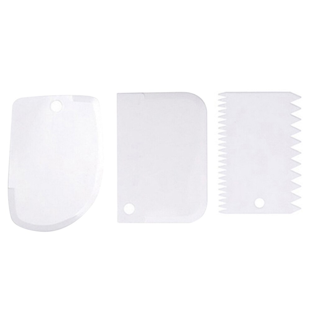 3 stuks/set cake cream spatel diy cake bakken mix schraper spatels fondant gebak uitstekers keukengereedschap fea 889: Wit