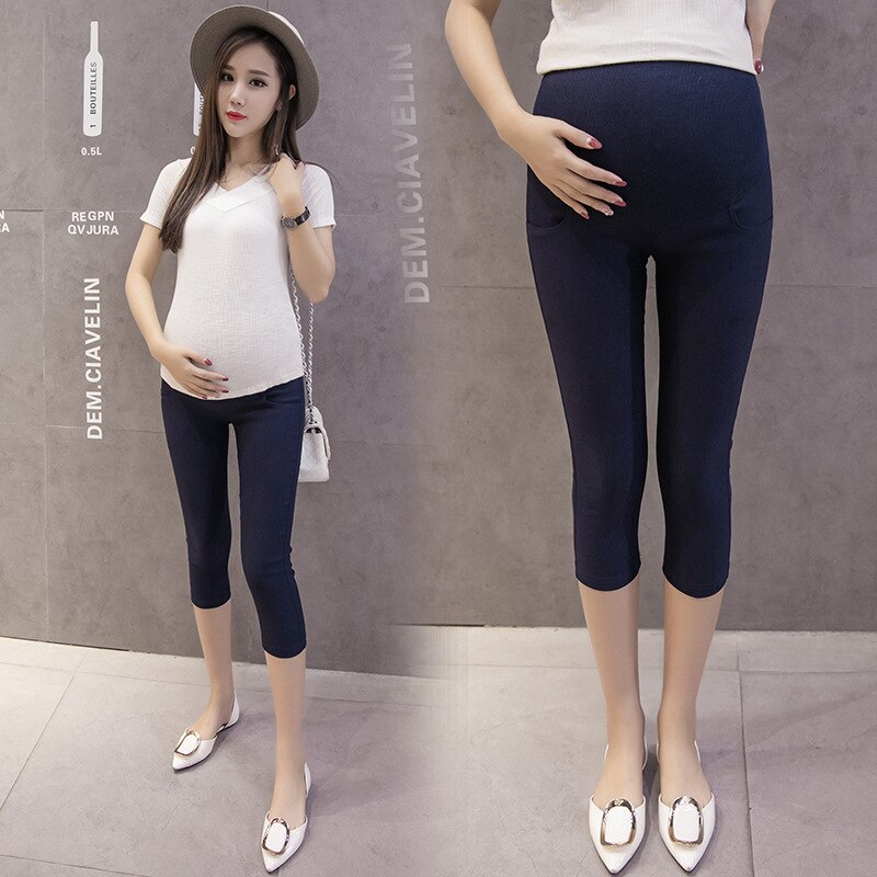 Äitiyshousut rento leggingsit vatsa nosto jalat tiukka kuluminen laihtumiseen lyhennetyt housut leggingsit: Durk bule / Xxl