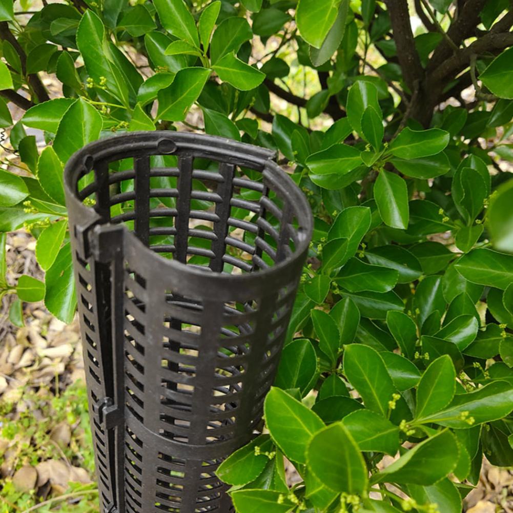 Dispositivo de protección inteligente para plantas y árboles, Protector de maletero de árbol escalable negro, Material de polipropileno resistente a los rayos UV, 50cm, 3/6 piezas