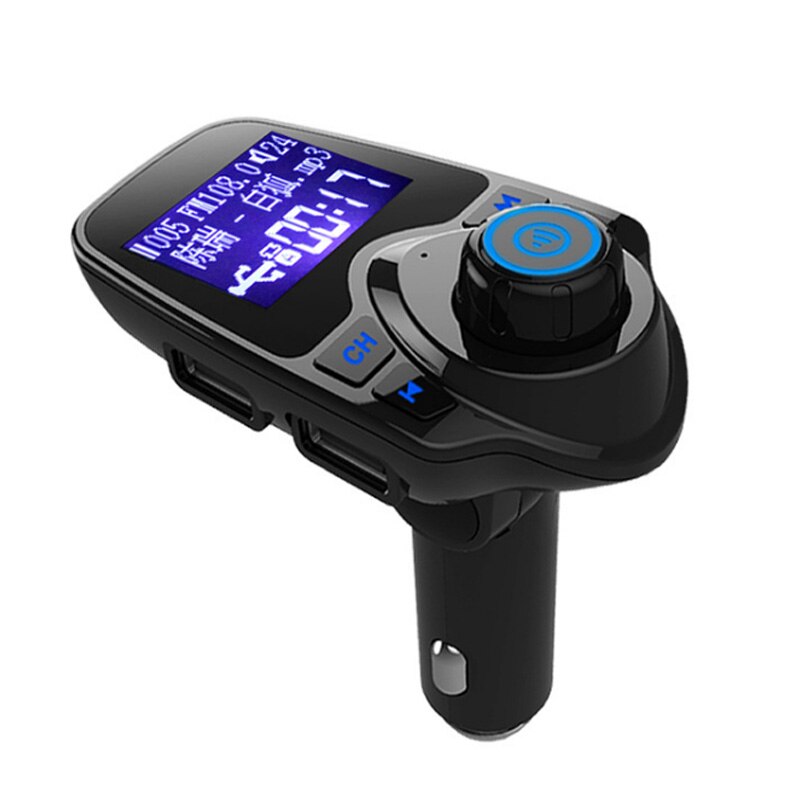 Handy-ladegerät fürs auto, freisprecheinrichtung, fm-transmitter, bluetooth,  mp3- player-autoladegerät mit zwei usb-anschlüssen für iphone und xiaomi