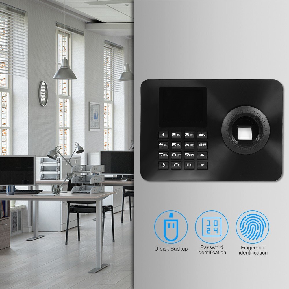 Biometric Fingerprint Time Attendance Clock Recorder Employee Recognition Device Electronic Checking-in Machine