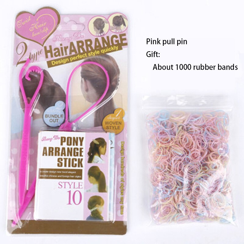 Juego de horquilla trenzada mágica de Accesorios para peinados, , banda de goma, estilo de peinado, Herramienta de Peinado trenzada, 1000 Uds.