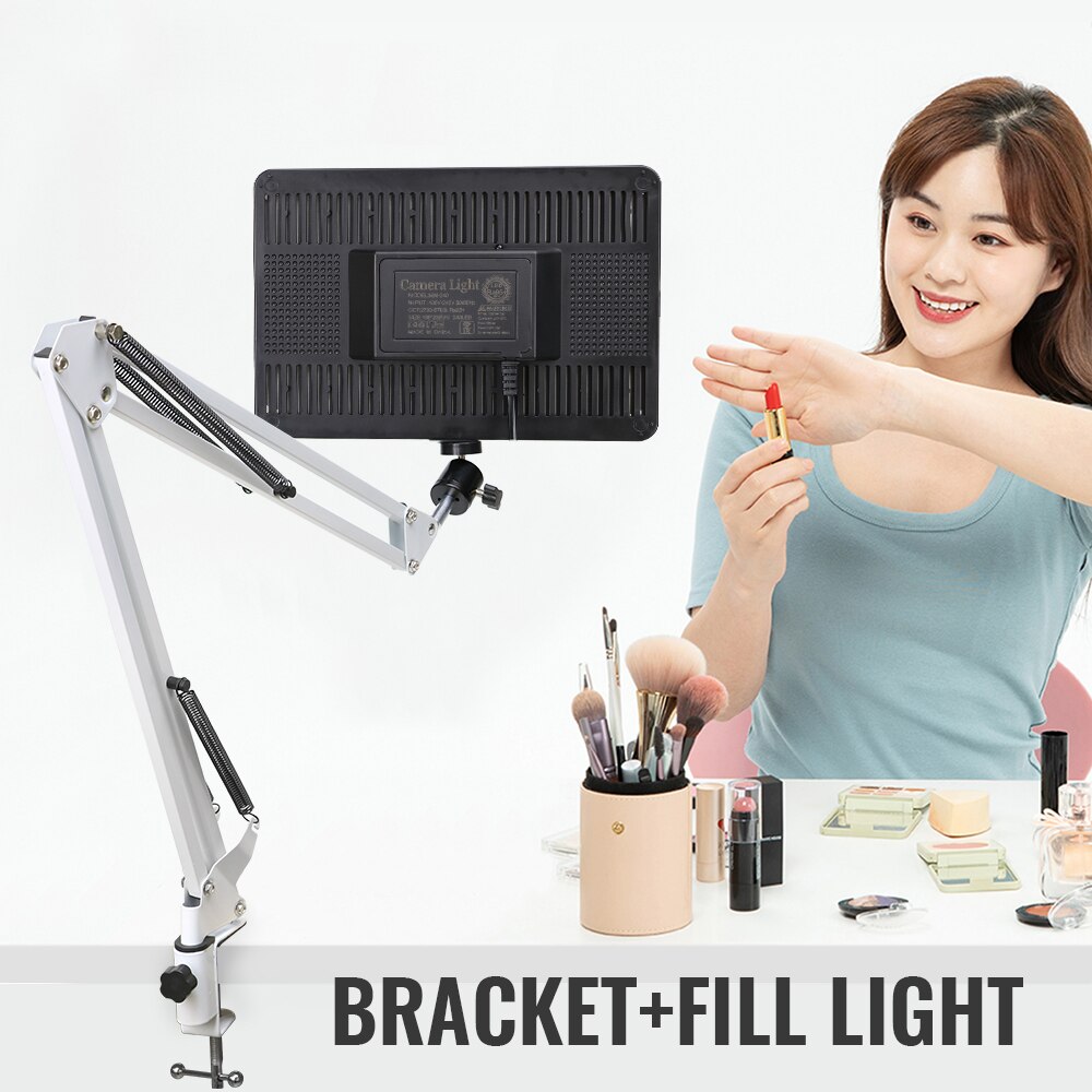 10inch LED Video Light Panel EU Plug USA Adapter 3200k-6000k Photography Lamp Panel 360 Degree Long Arm Holder For Photo Studio